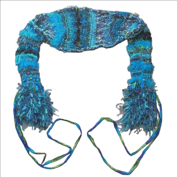 Blue and Green Hand Knitted Sleeves - Picture 1 of 6